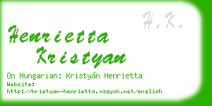 henrietta kristyan business card